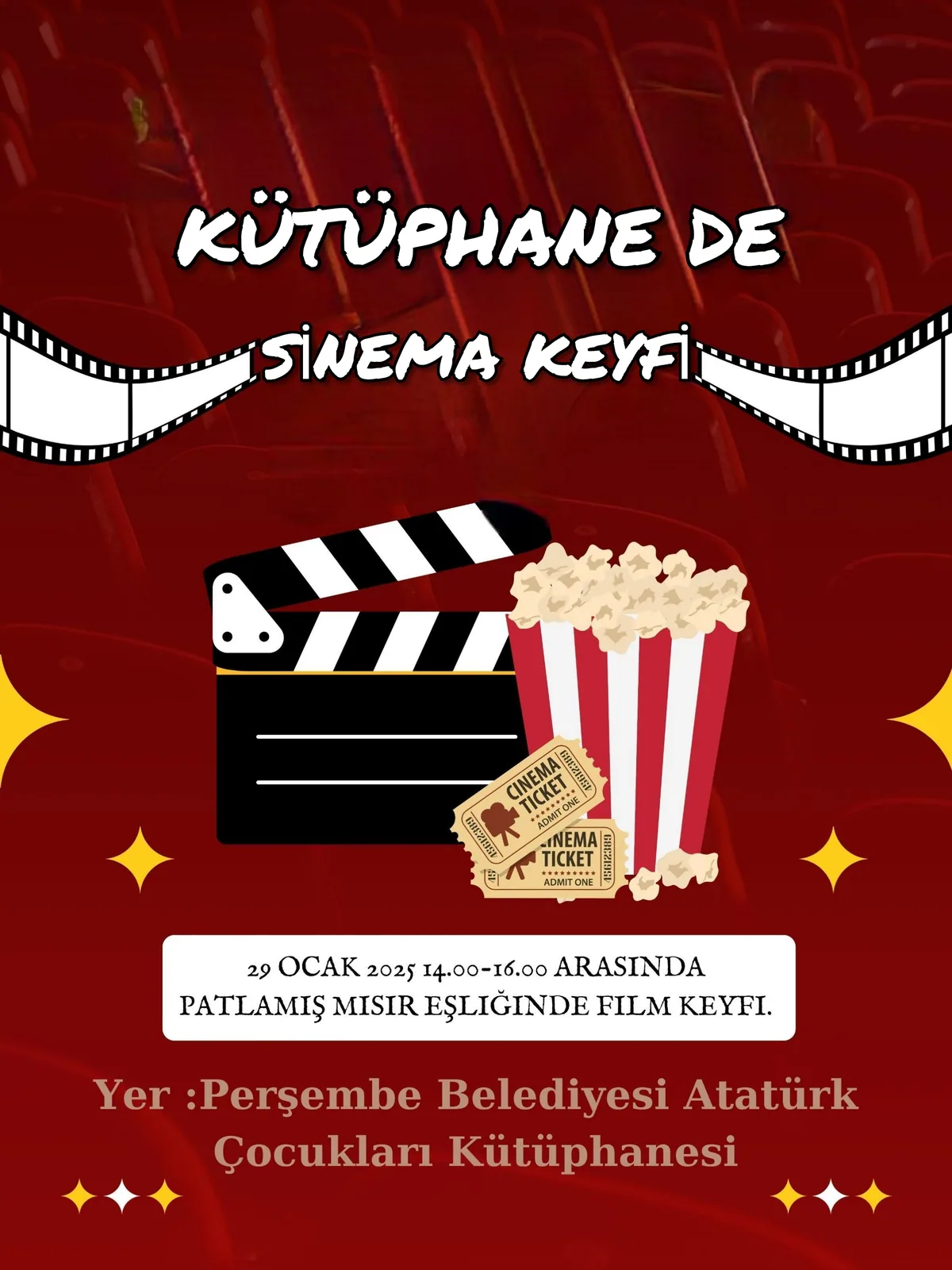 KÜTÜPHANEMİZ DE SİNEMA KEYFİ