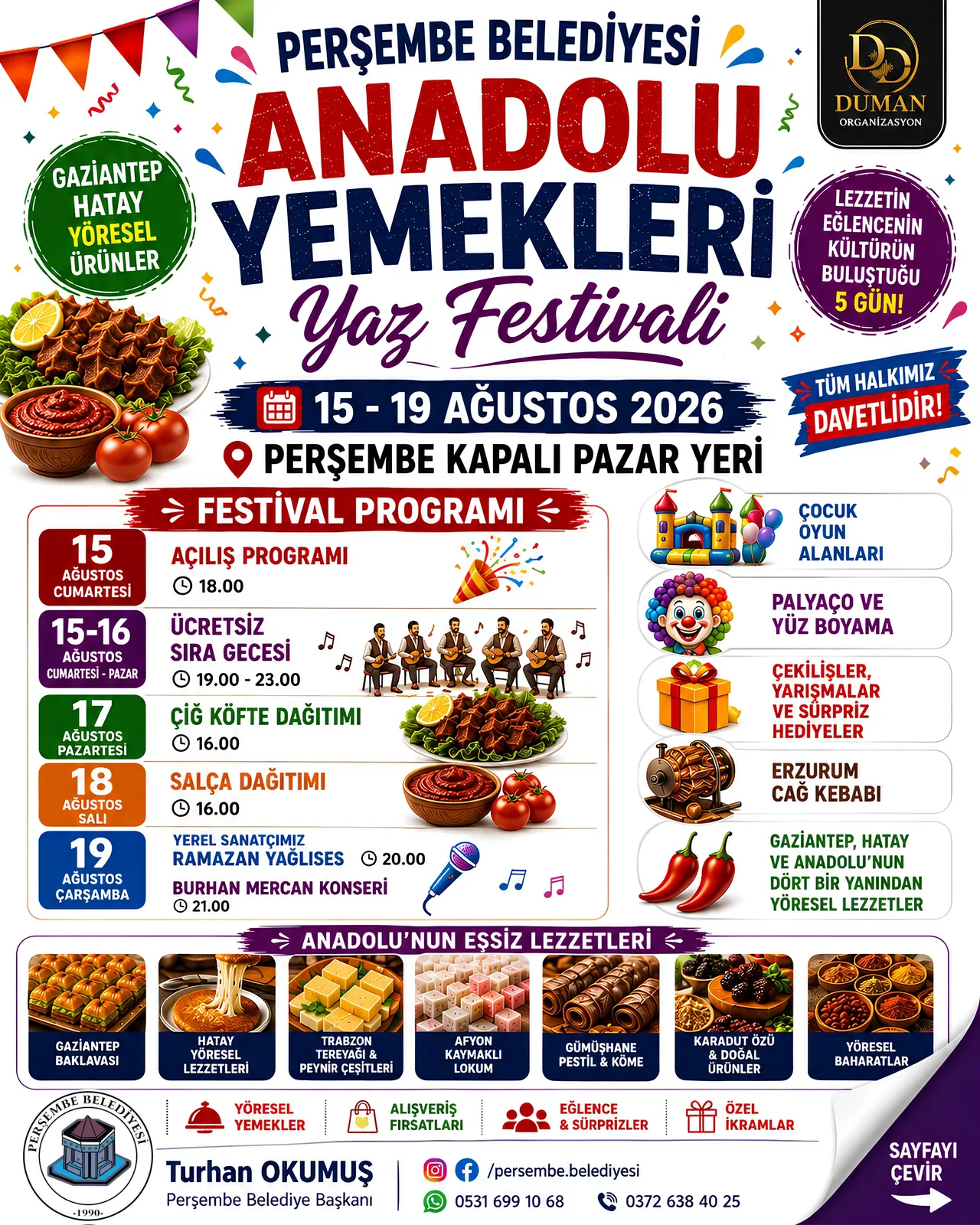 PERŞEMBE BELEDİYESİ YAZ FESTİVALİ BAŞLIYOR...
